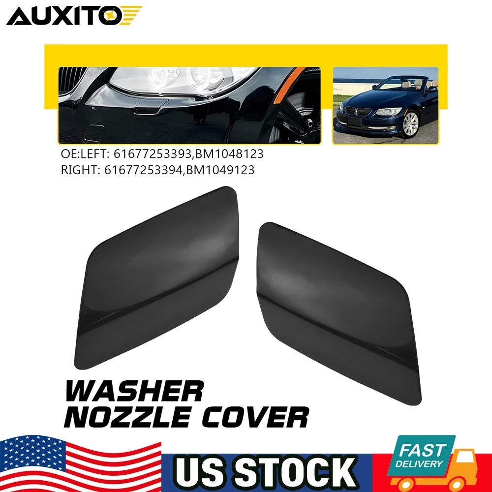 Pair Front Bumper Headlight Washer Nozzle Cover Caps for BMW E92 E93 (2007–2013)