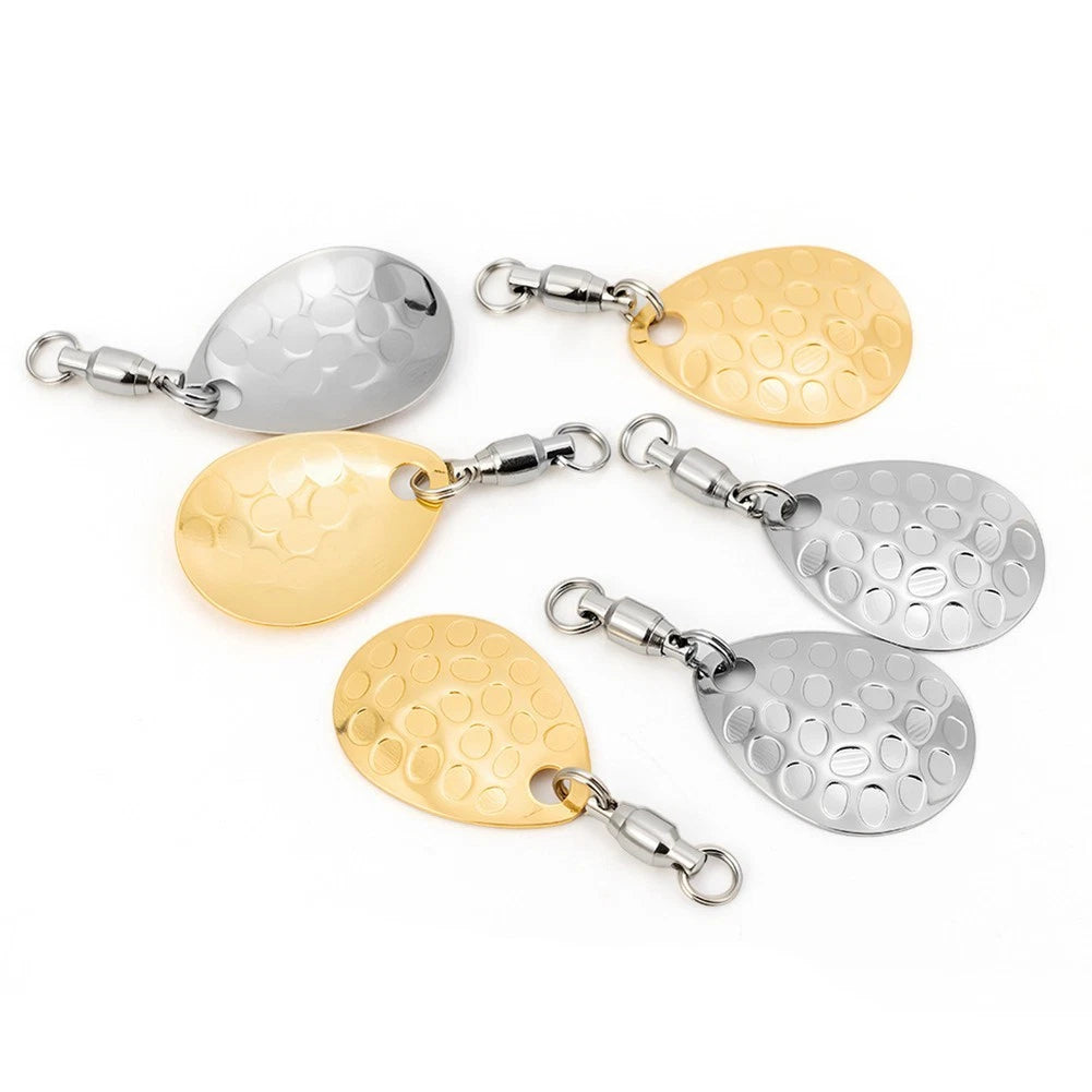 48pcs Yellow White Metal Spinner Lures (1.4x1.8cm, 1.6x2.7cm)