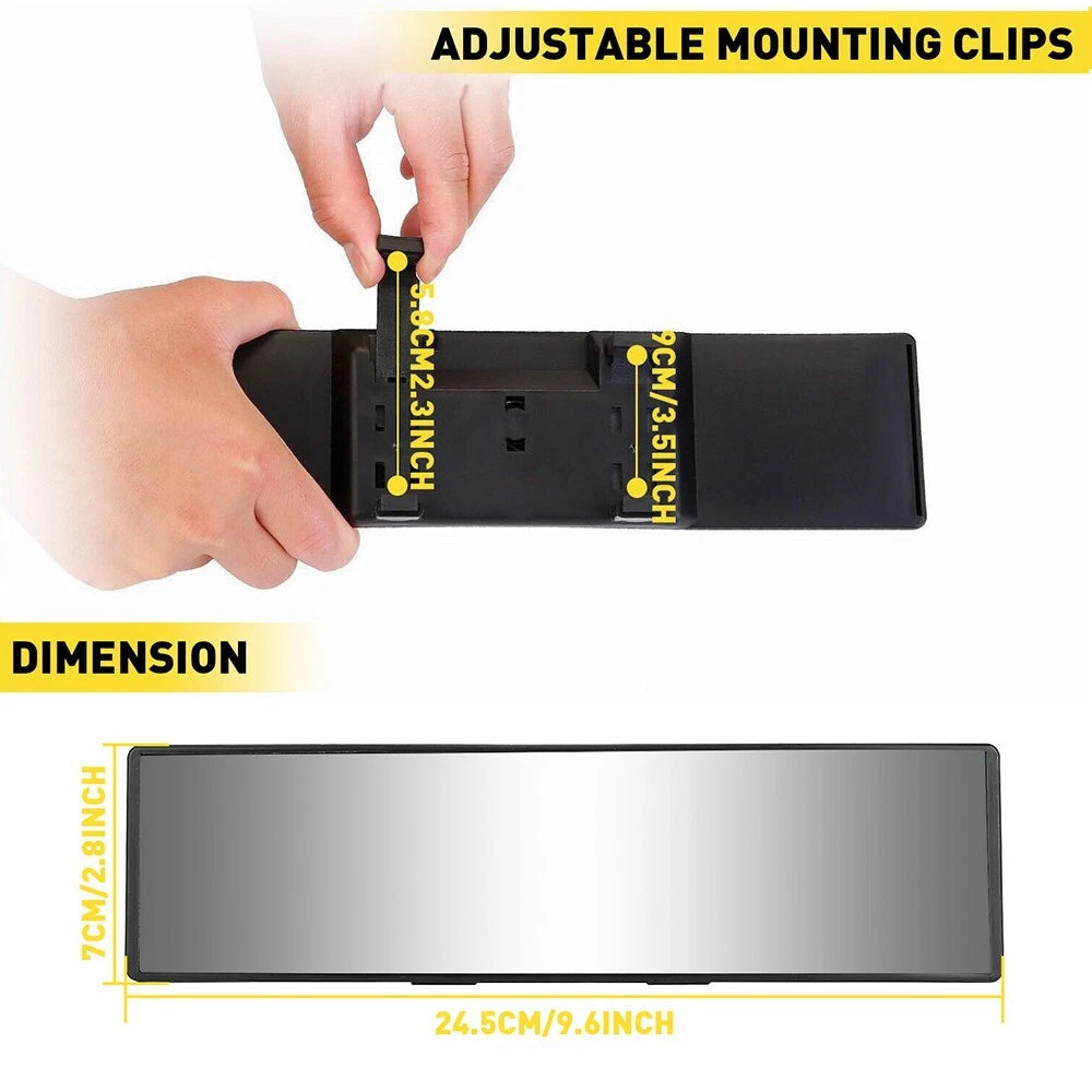 240mm Wide Clear Clip-On Rear View Mirror for Universal Fit (YYYY–YYYY)