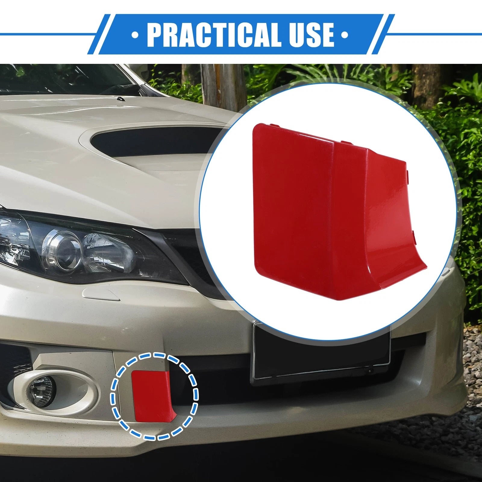 Tow Eye Hook Cover for Subaru Impreza (2010–2014) Red