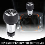 6 Speed Manual Shift Knob for Audi A4 S4 B8 (2009–2016) Plastic Faux Leather Silver Tone