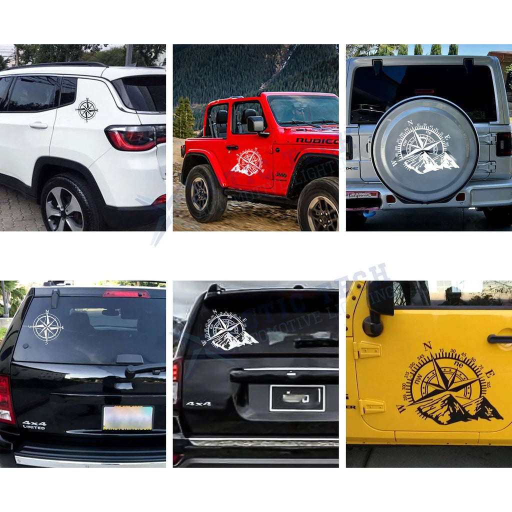 Compass Navigation Hood Sticker for Truck, Waterproof Vinyl (2010–2020)