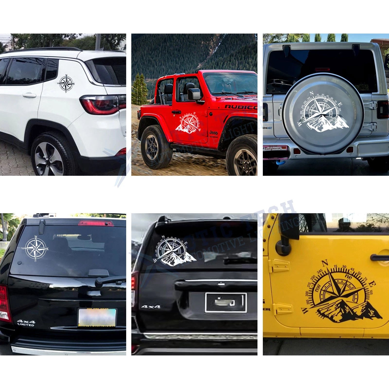 Compass Navigation Hood Sticker for Truck, Waterproof Vinyl (2010–2020)