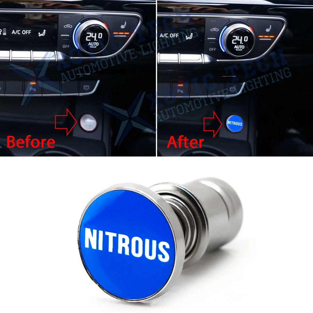 Nitrous Push Button Cigarette Lighter Accessory for Universal Blue (—)