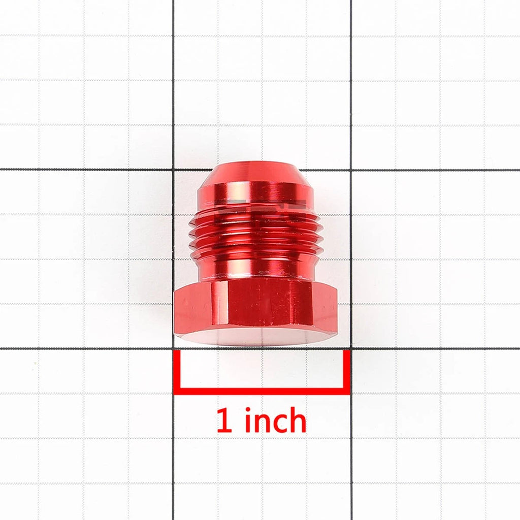 8AN Flare Bolt Nut Plug Lock Fitting Adapter - Red Aluminum Anodized