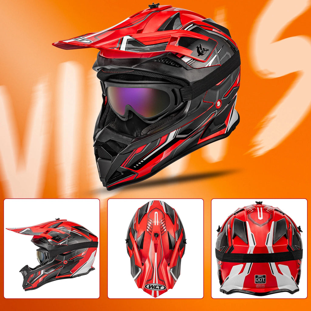 Offroad Helmet for Motocross ATV Dirt Bike (DOT Adult Full Face)