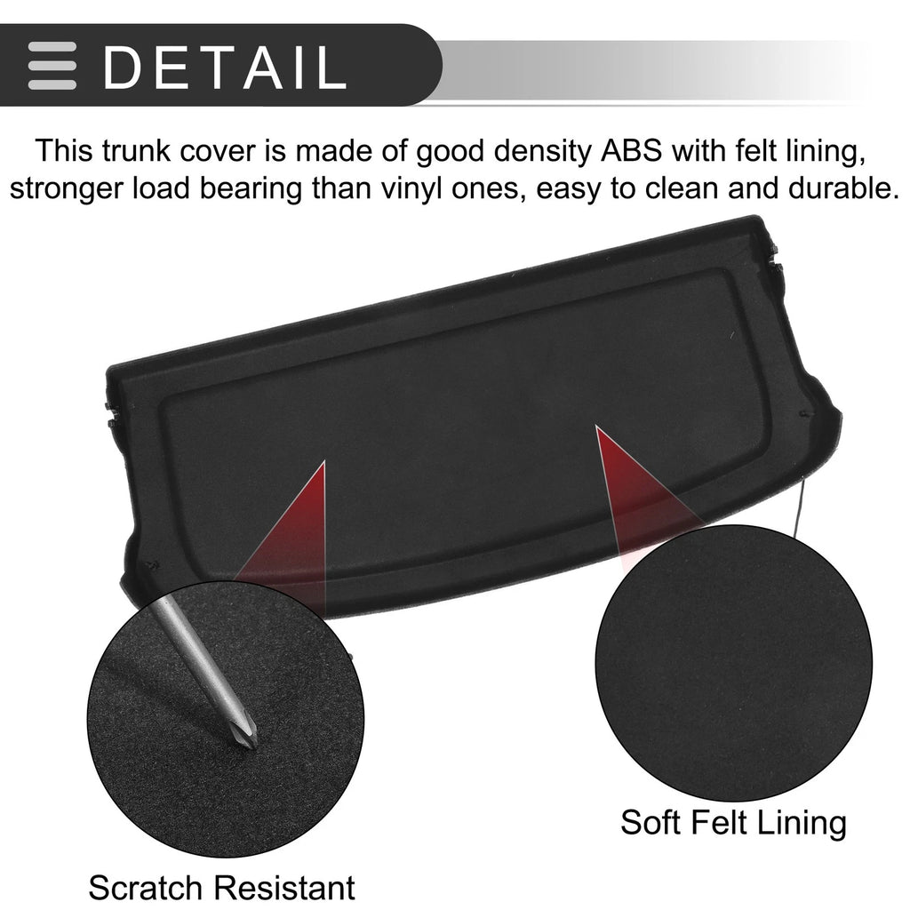 Parcel Shelf Boot Load Cover for Volkswagen T-Roc (2017–2022) Black