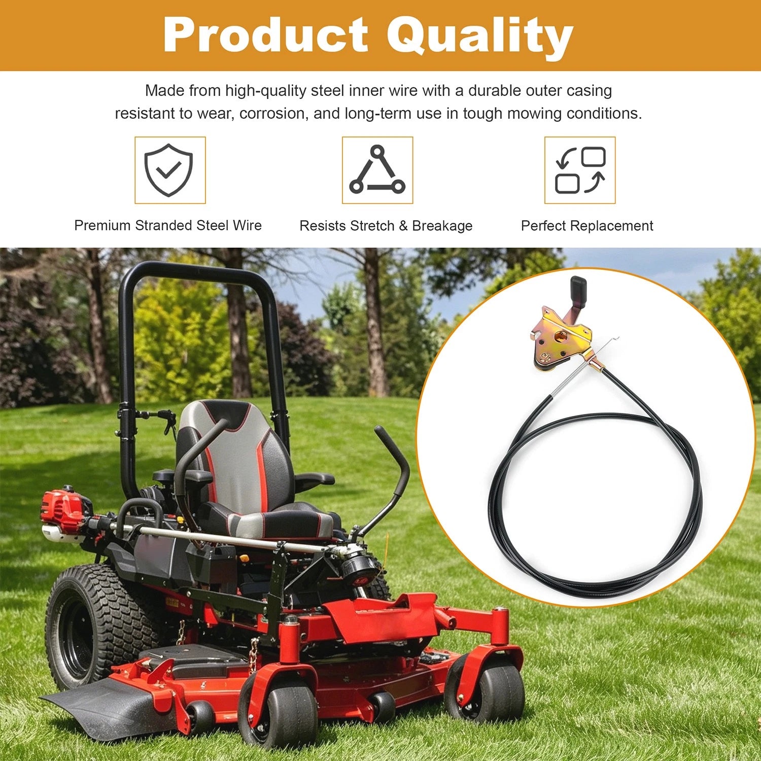 Throttle Control Cable 06900026 for Ariens Gravely Pro-Master 250Z 260Z 272Z (2000–2023)
