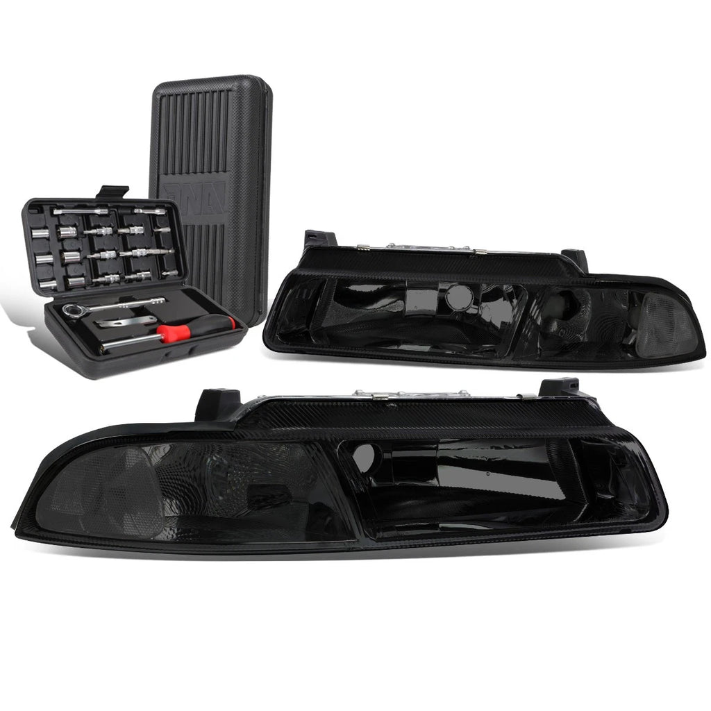 Smoked/Clear Side Headlight Lamps for Dodge Stratus Cirrus (1995–2000)