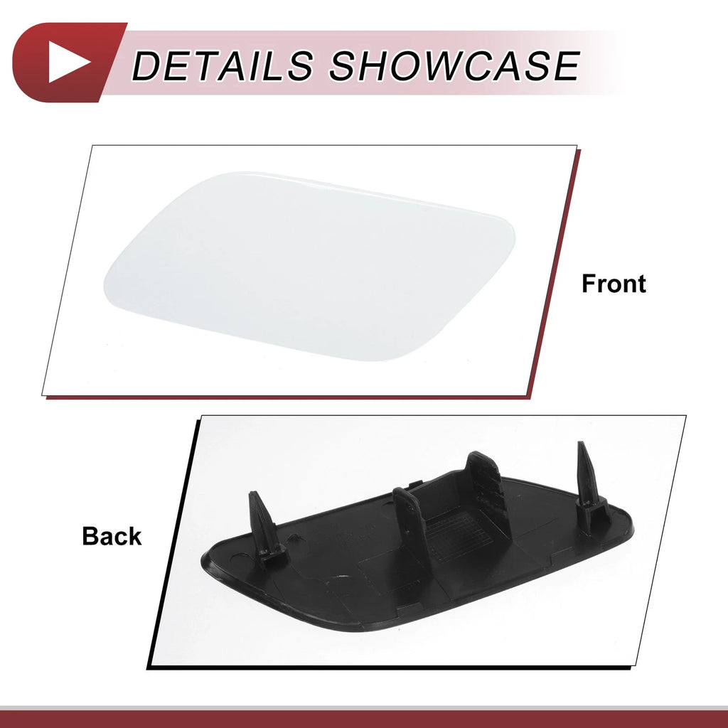 Front Left Washer Nozzle Cover Cap for Audi A6 (C7) (2015–2018) 1 Pcs White