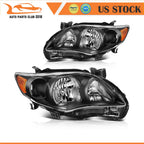 Headlight Assembly for Toyota Corolla (2011–2013) Black Pair Clear Lens