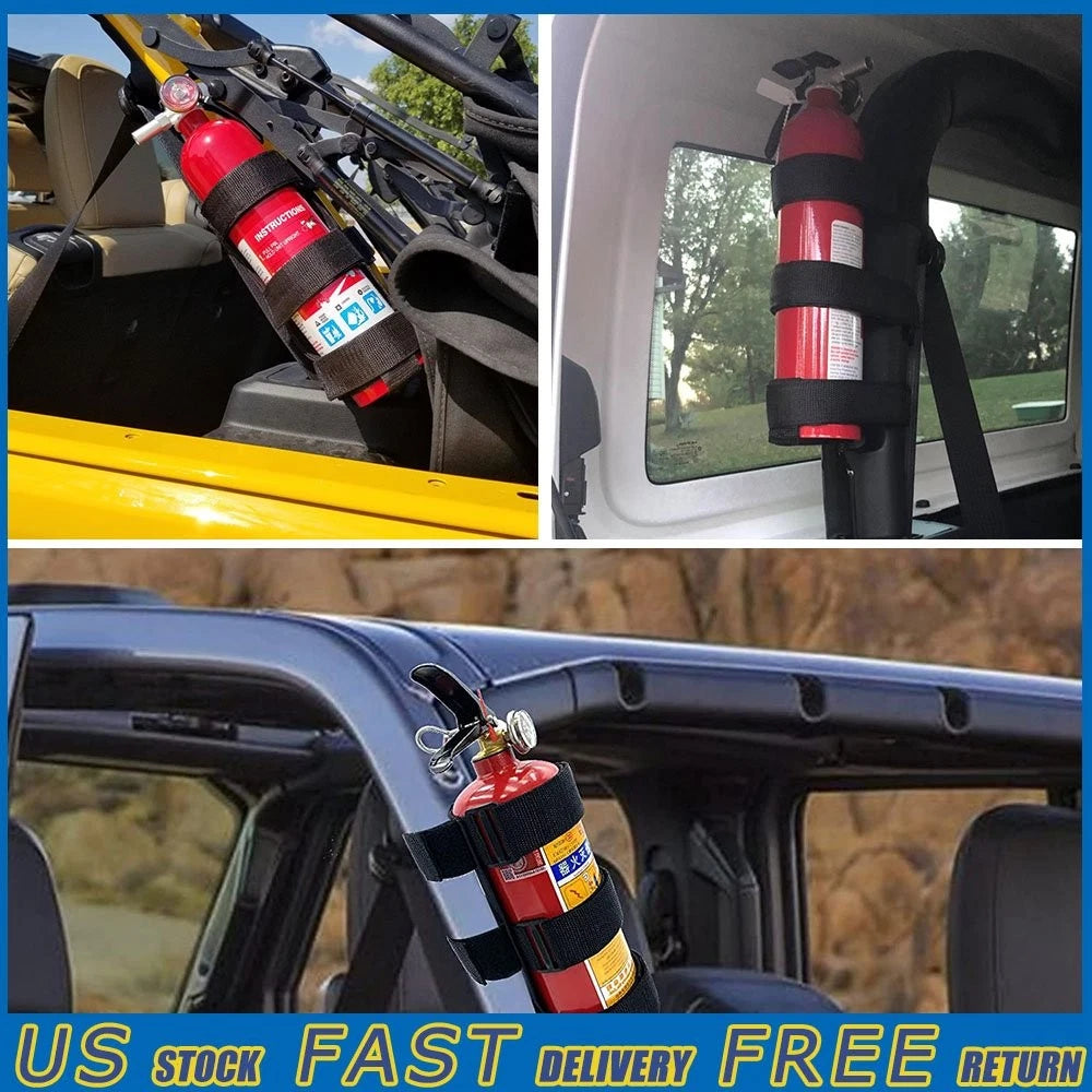 Adjustable Roll Bar Fire Extinguisher Holder Mount Strap for Jeep Wrangler