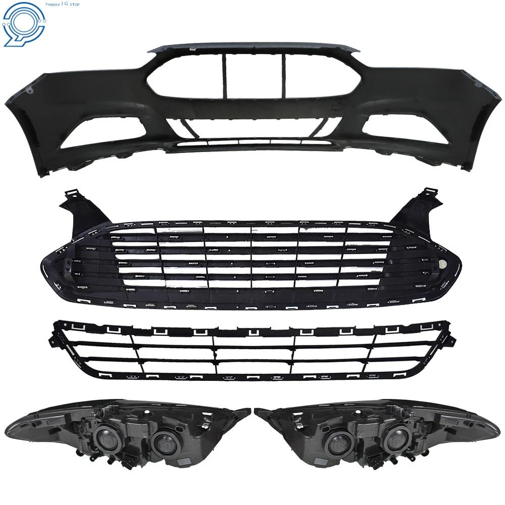 Headlight, Grille & Bumper Cover Kit for Ford Fusion (2013–2016)