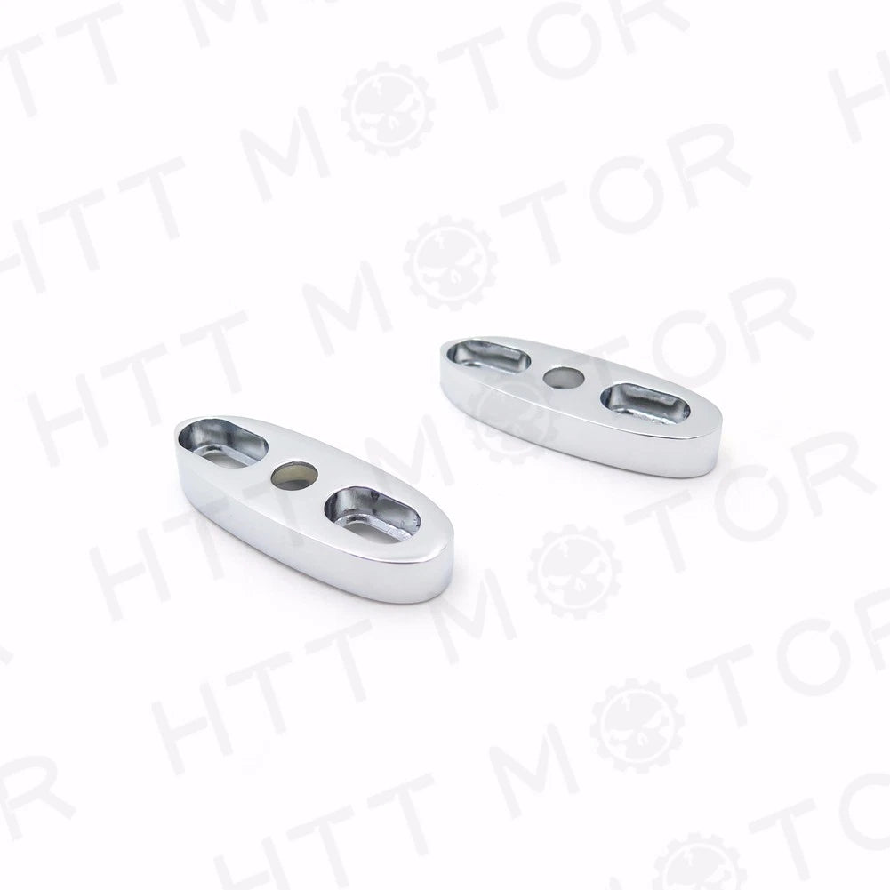 Chrome Motorcycle Mirror Block Off Plates for HTTMT (2.5" X 1")