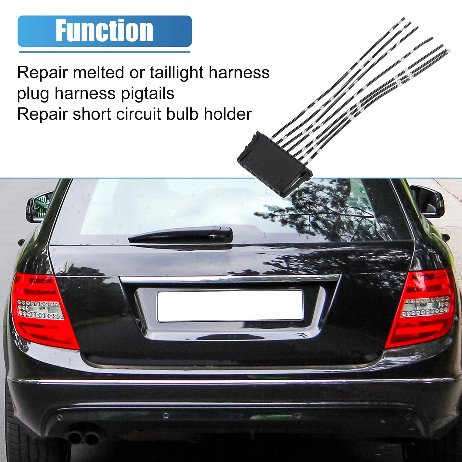 Tail Light Harness Clip Wire Plug for Mercedes-Benz W204 C180 C63 (2007–2014)