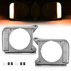 Clear Gray Headlight Door Bezel Set for Toyota Pickup (1979-1981)