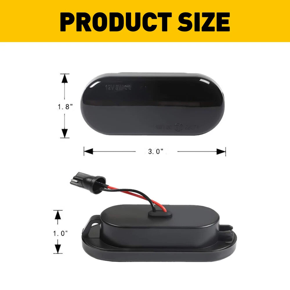Sequential Smoked LED Side Marker Lights for VW Golf Jetta GTI R32 Passat (1999–2005)