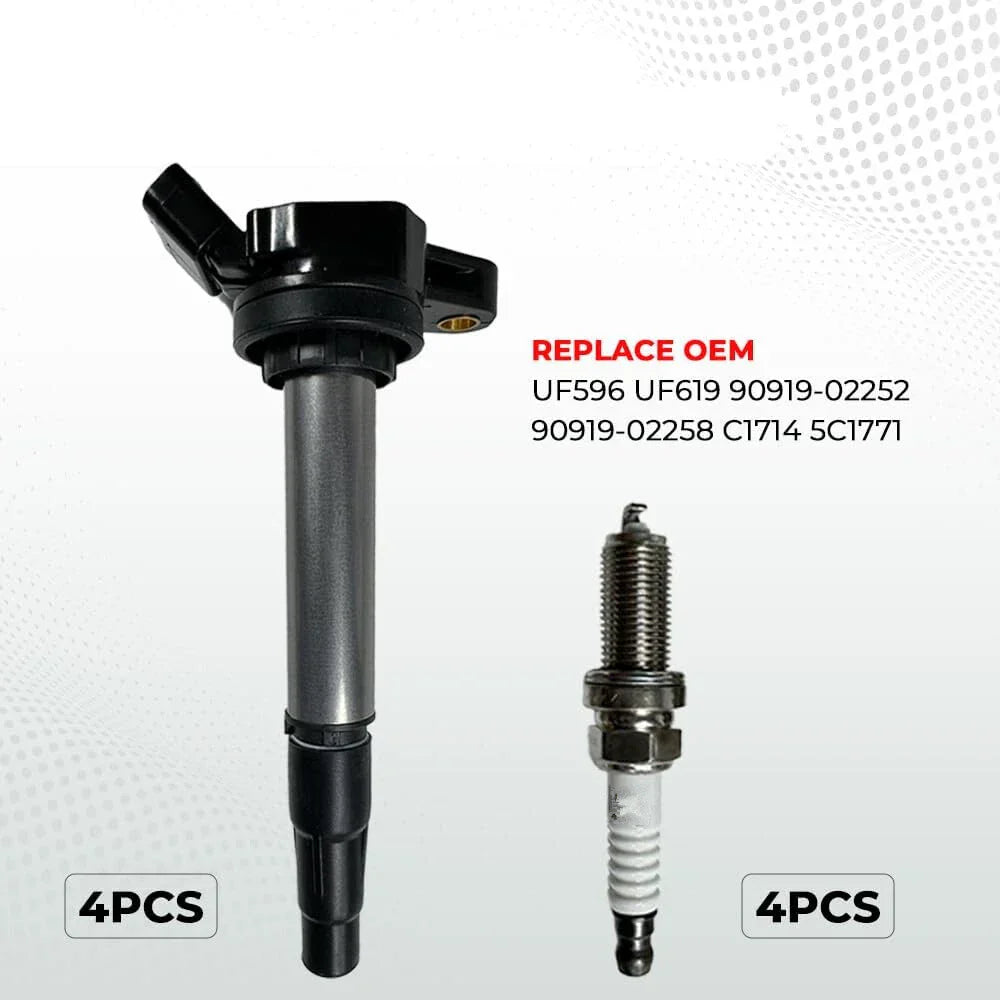 4 x Ignition Coils & Spark Plugs for Toyota Scion xD (2008-2014)