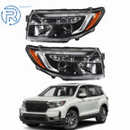 Set of 2 Black Headlights w/LED DRL for Honda Passport/Ridgeline (2022–2025)