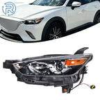 DB4N510L0A Headlight for Mazda CX-3 (2016–2019, 2022) Black Halogen Left