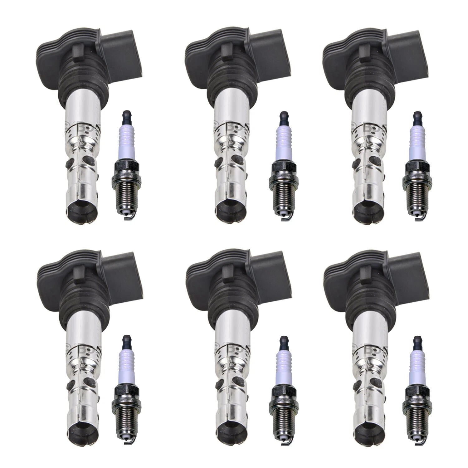 Set of 6 Ignition Coils & Spark Plugs for Audi A6 Quattro (2005–2011)