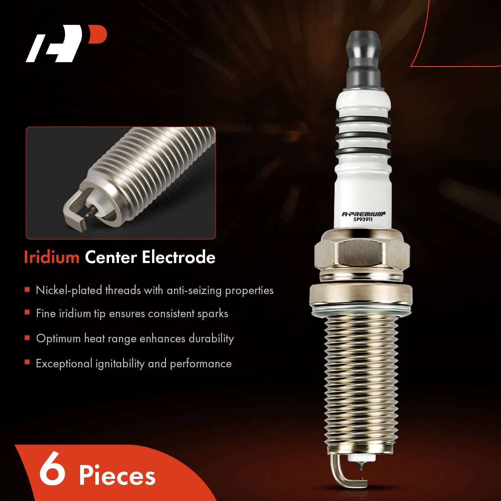6x Iridium Platinum Spark Plugs for Mitsubishi Outlander (2007–2013)
