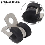 Set of 4 P Clips for Hose Pipe Clamp (Industrial Grade, Galvanized Iron)