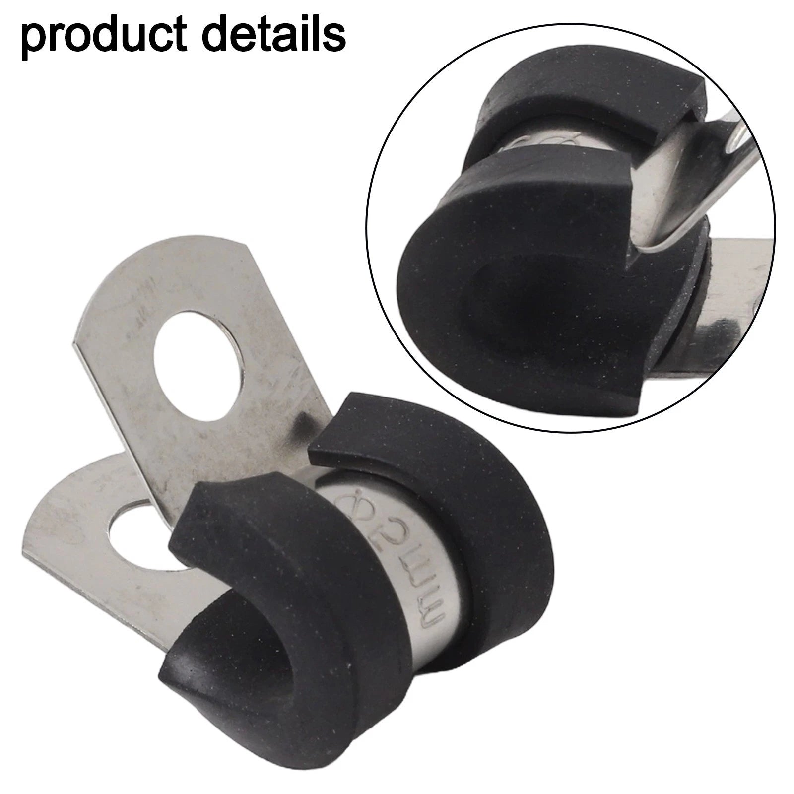 Set of 4 P Clips for Hose Pipe Clamp (Industrial Grade, Galvanized Iron)