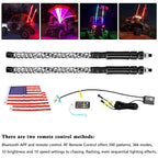 2X 2ft RGB LED Whip Lights for Polaris UTV