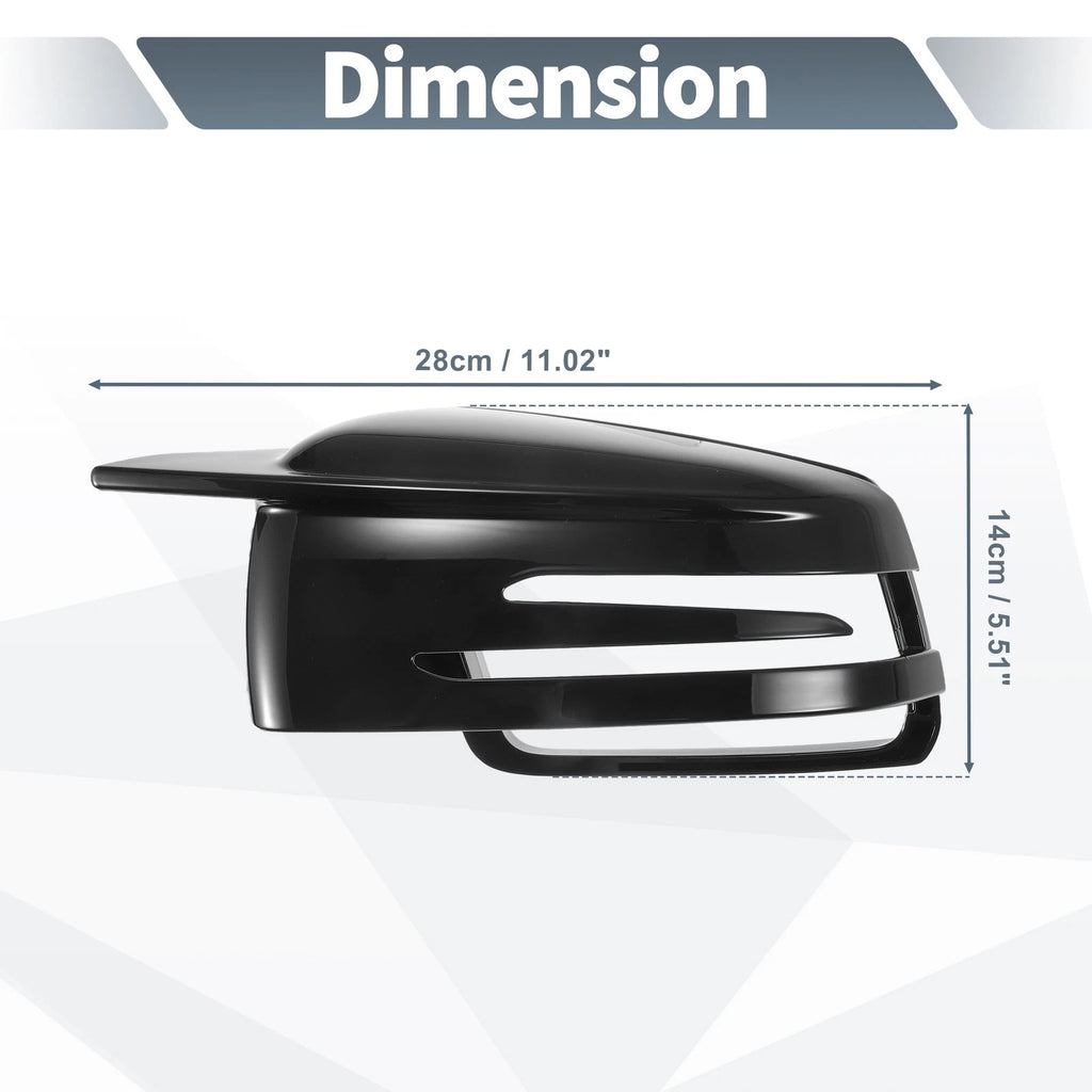 Pair Rearview Mirror Cover Cap Gloss Black for Mercedes-Benz W176 W246 C117