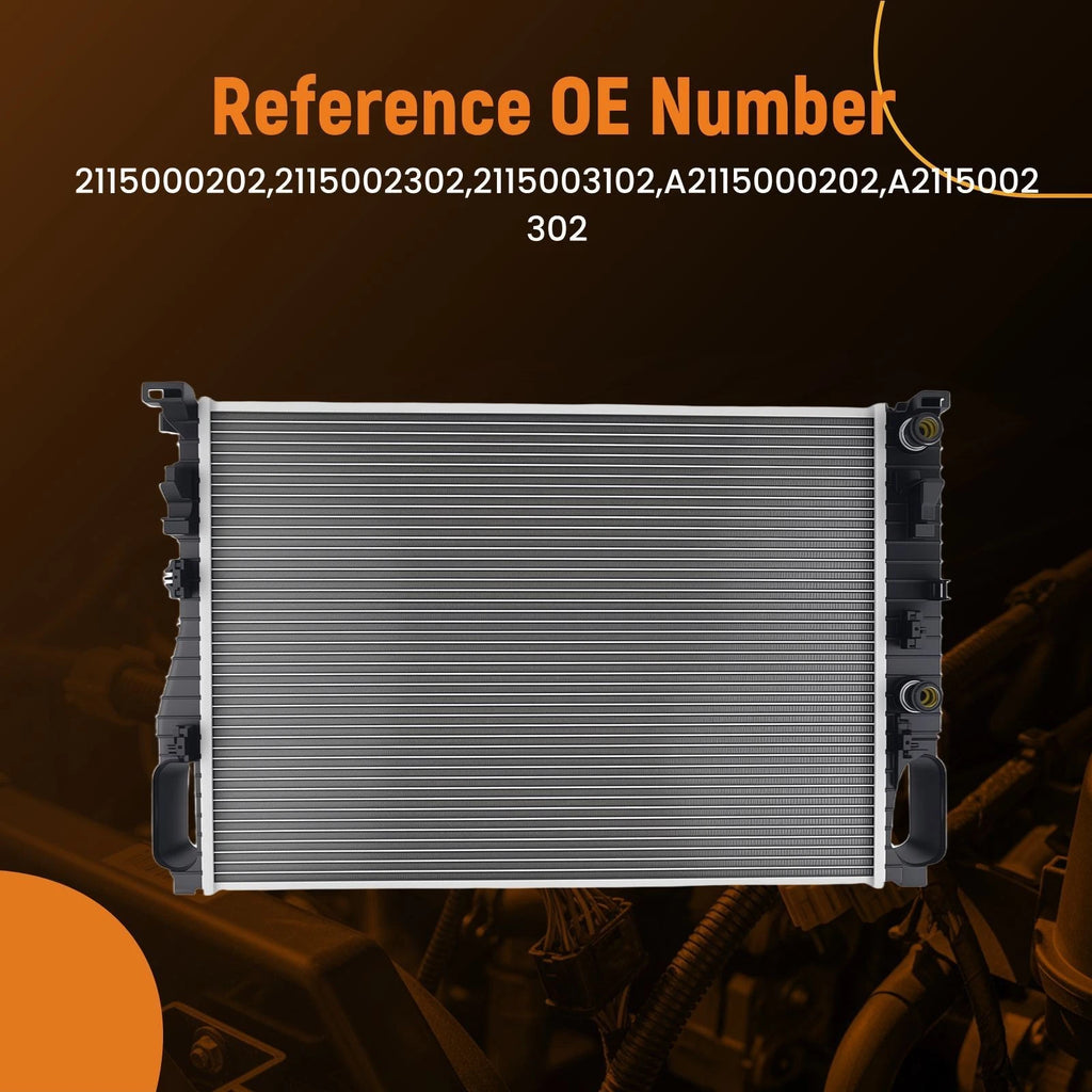 Aluminum Radiator for Mercedes-Benz CLS500 and E500 (2003–2006) AT Trans