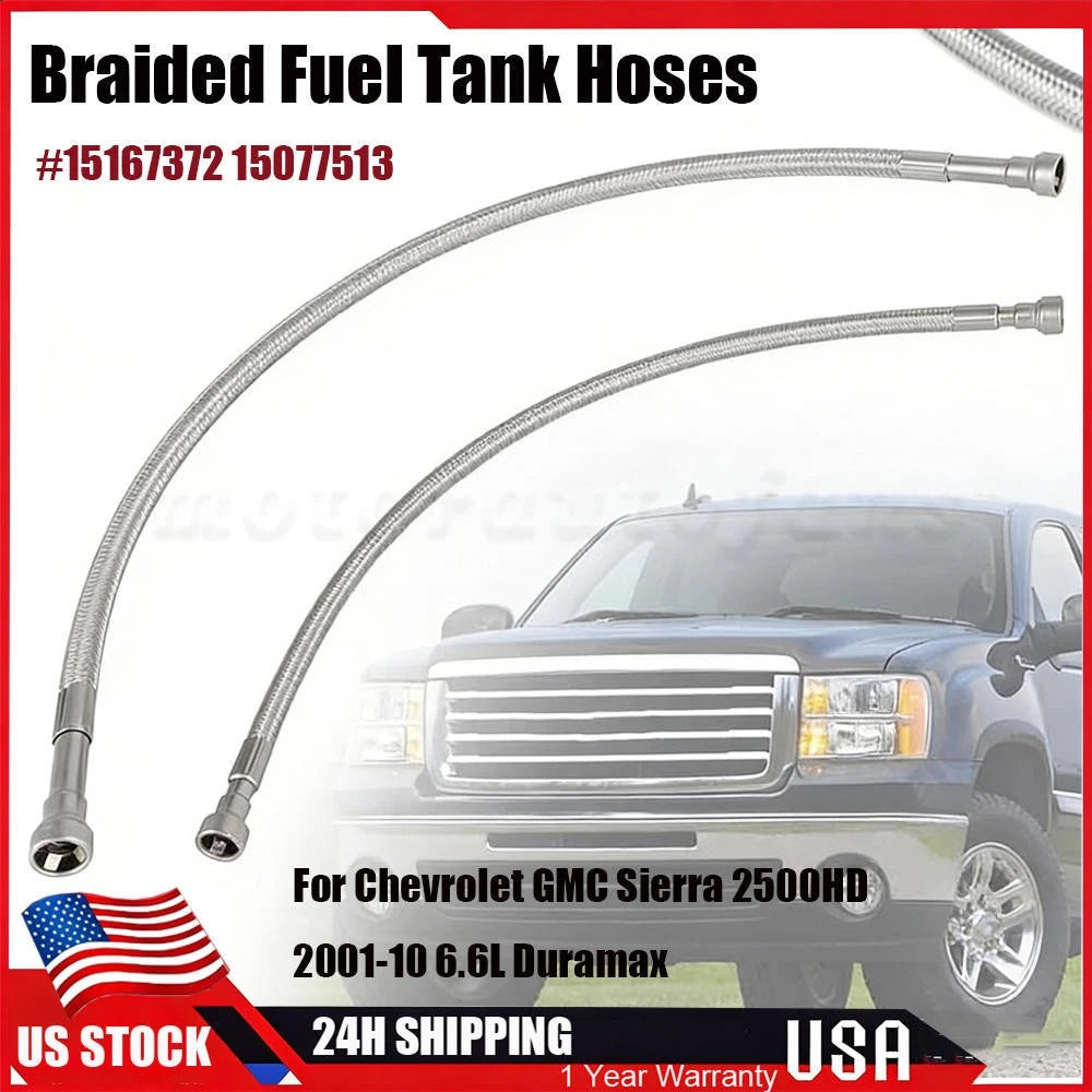 Stainless Fuel Tank Hoses for Chevrolet GMC Sierra 2500HD (2001–2010)