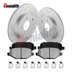 Set of 2 Rear Rotors Ceramic Brake Pads for Dodge Grand Caravan (2008–2020)