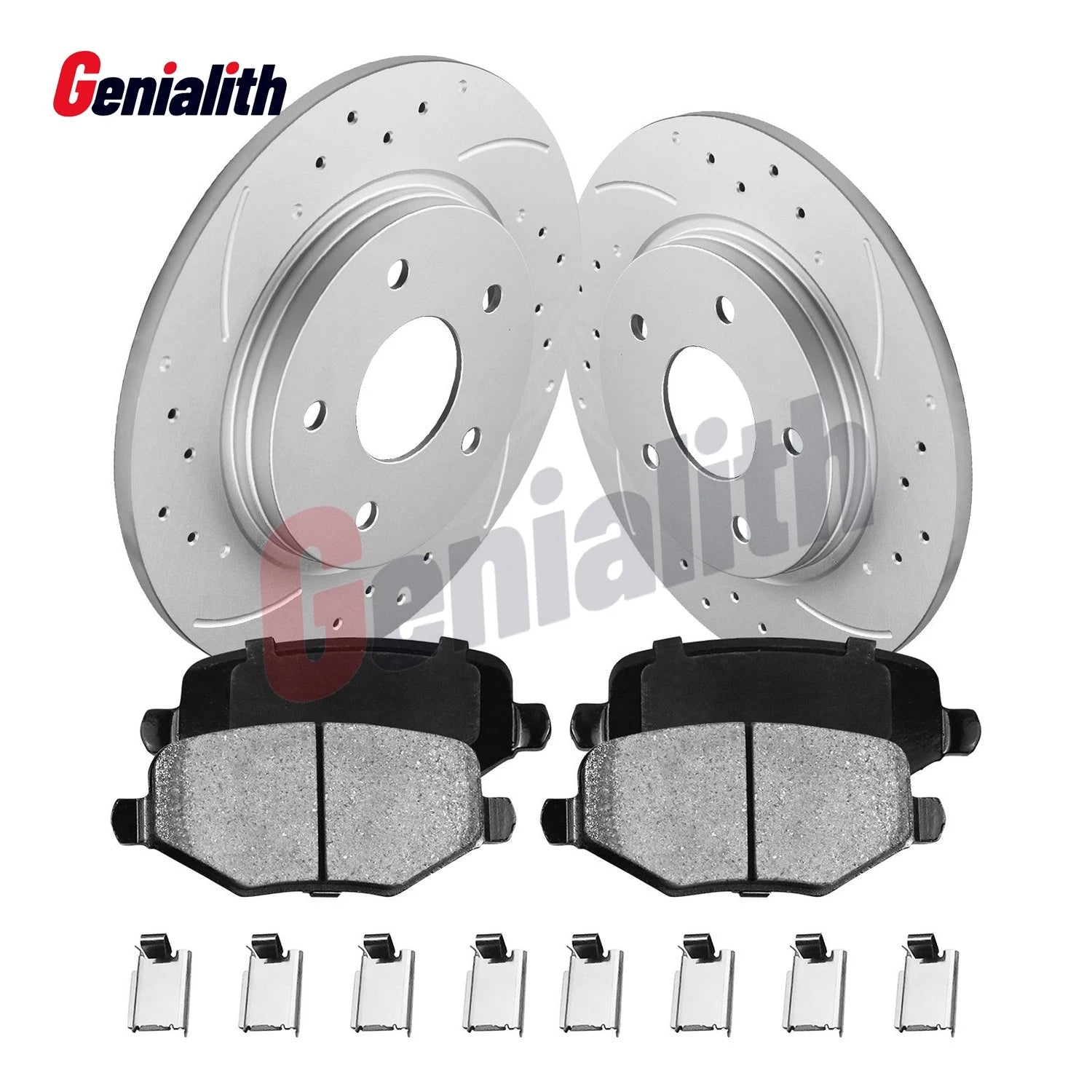 Set of 2 Rear Rotors Ceramic Brake Pads for Dodge Grand Caravan (2008–2020)