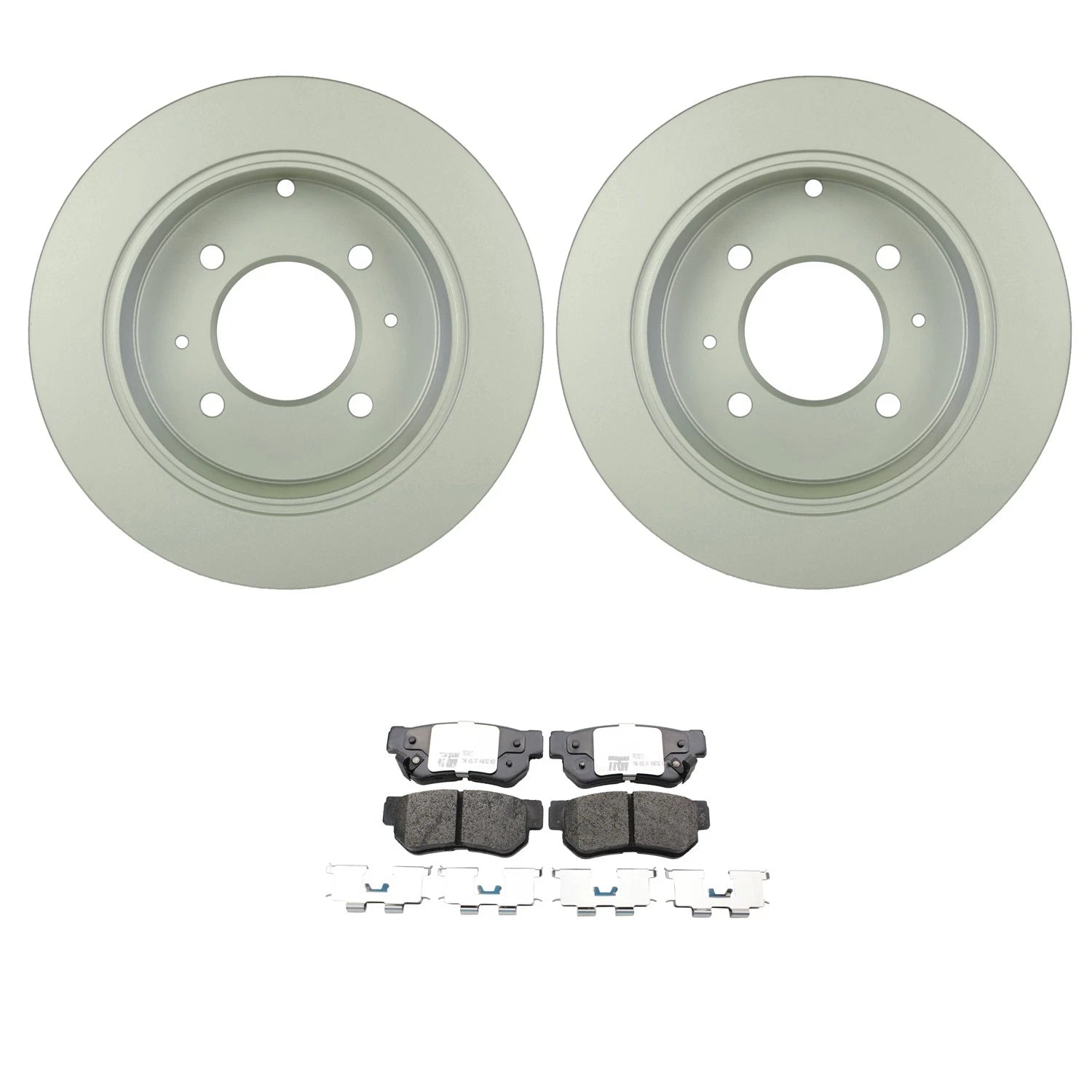 Set of 2 Bosch QuietCast Rear Rotors & TRW Pro Ceramic Pads for Optima Sonata