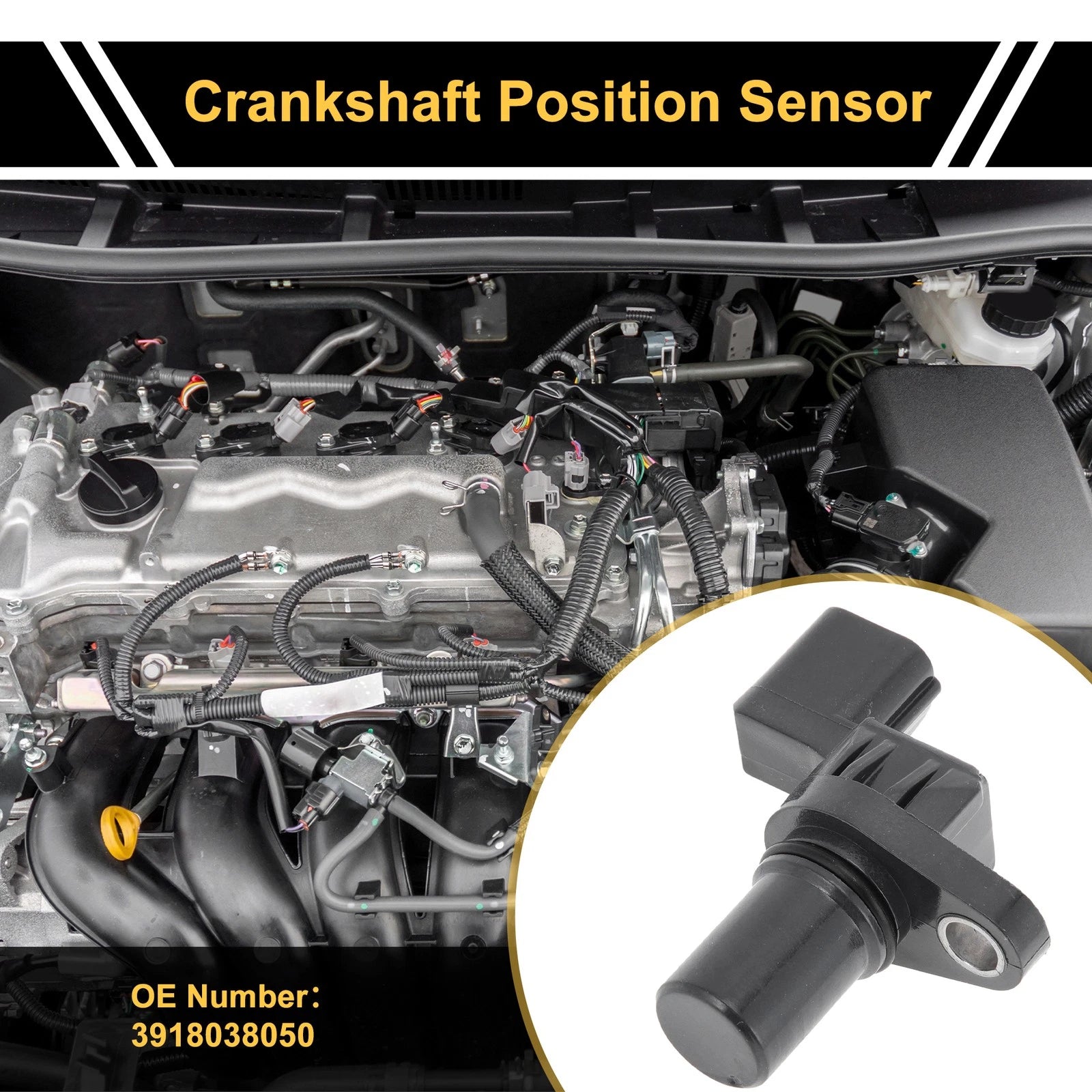 Crankshaft Position Sensor for Hyundai Accent Veloster Elantra (2011–2018)