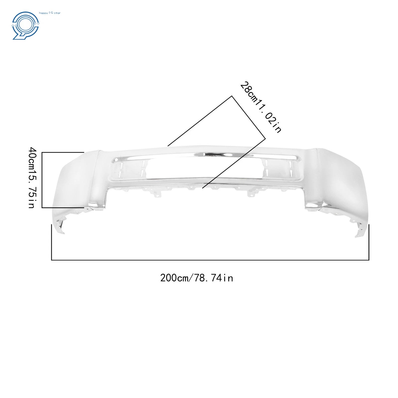 Chrome Split-Type Front Bumper for Chevy Silverado 2500 3500 (2015-2019)