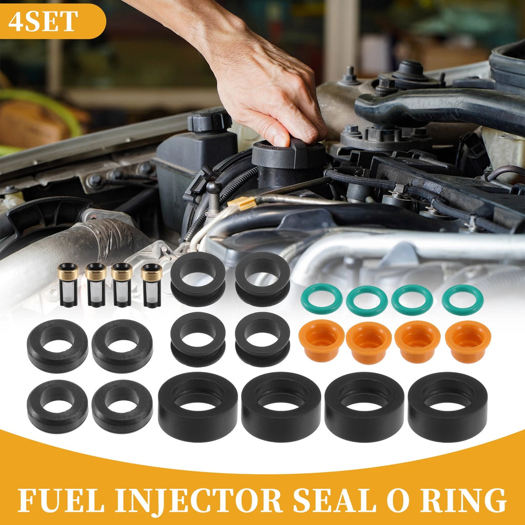 Set of 4 Fuel Injector Seal O Rings for Honda DSM (NBR Rubber)