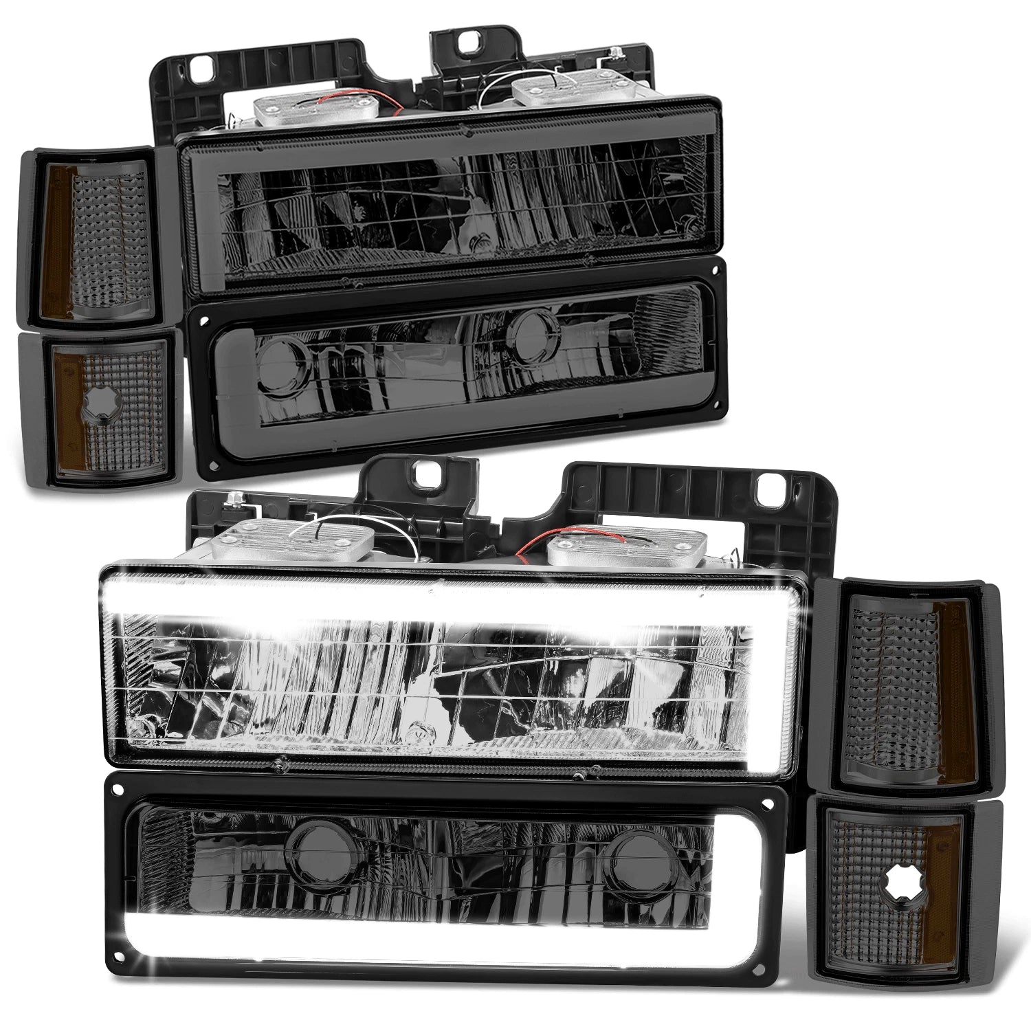 C-LED DRL Headlight + Signal + Amber Corner Lamp for GMC C/K 1500-3500 (1994–2000)