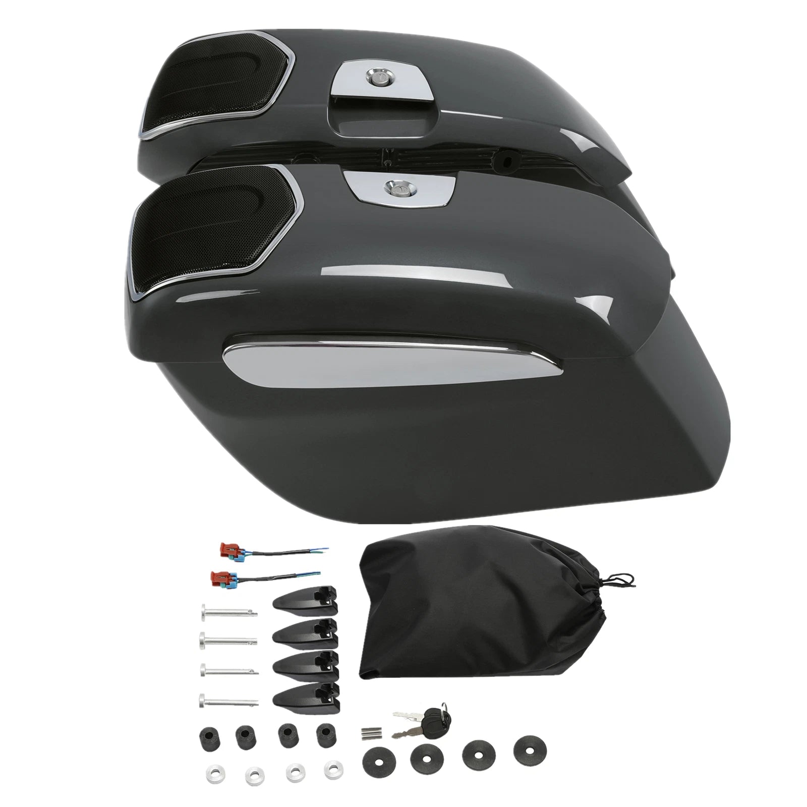 Saddlebags Speaker Cutout Grill for Indian Chieftain Challenger (2019–2024) Steel Gray