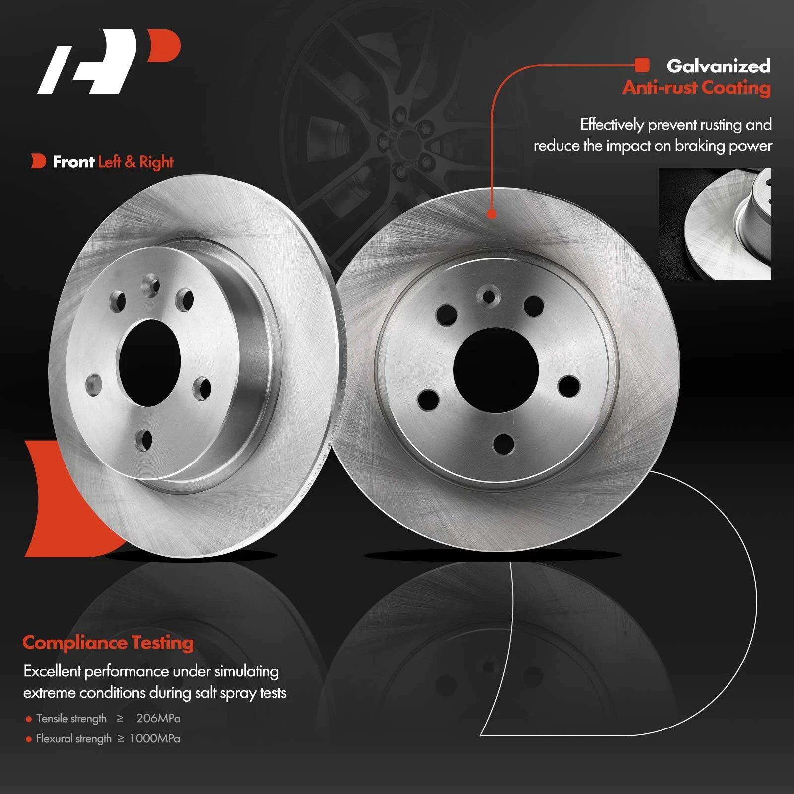 Rear Disc Brake Rotor & Ceramic Pads for Chevy Cruze (2011-2015)
