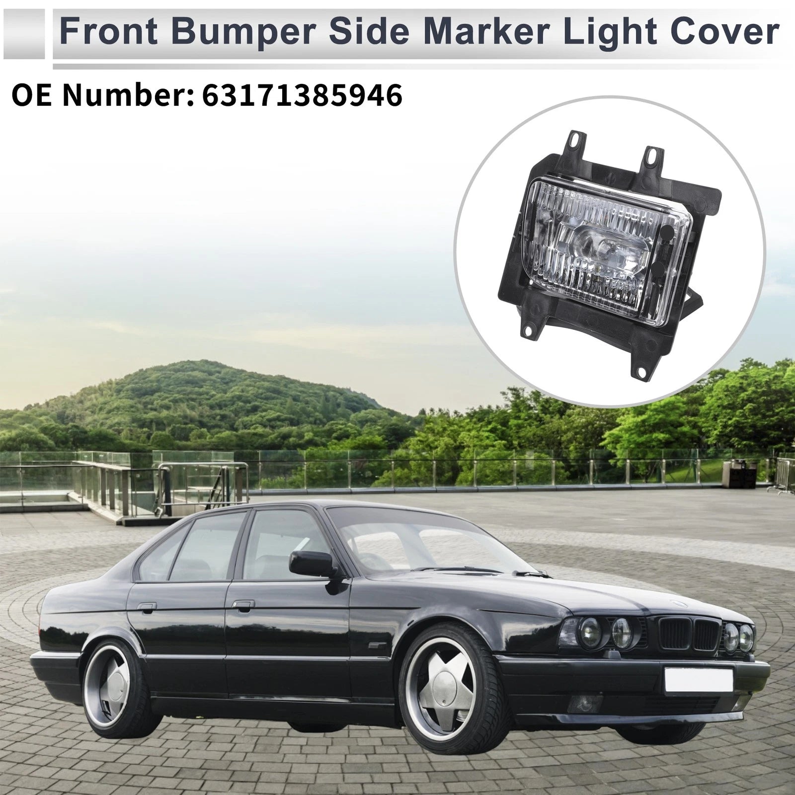 Right Front Bumper Side Marker Light Cover for BMW E30 (1982–1994) No. 63171385946