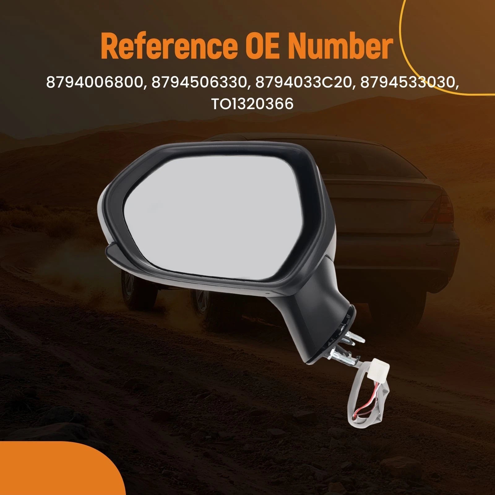 Left Driver Mirror for Toyota Camry Hybrid XLE (2018–2024) Power