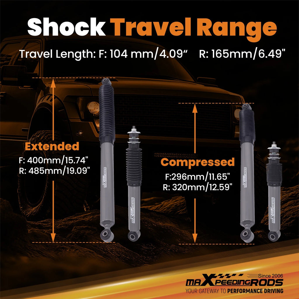 Lowering Shocks Kit for Ford F150 F100 2WD (1980–1996) 3"/5" Drop