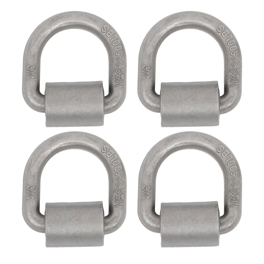 Set of 4 Weld-On Forged D Rings for Heavy Duty Applications