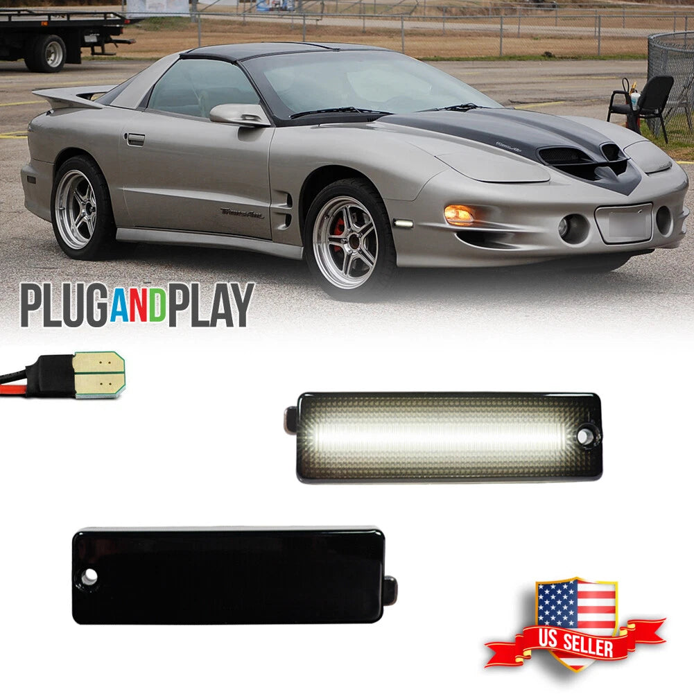 Smoked LED Front Bumper Side Marker Lights for Pontiac Firebird (1998–2002)