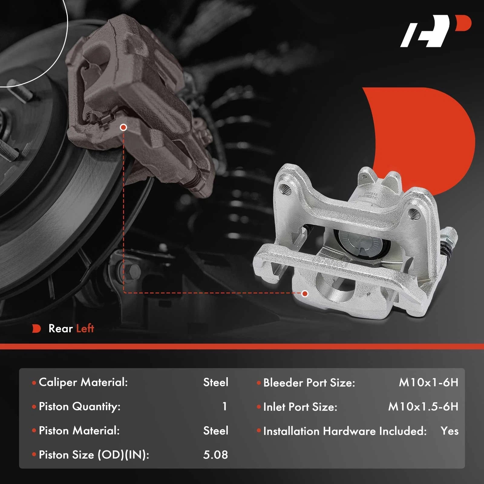 Rear Left Brake Caliper with Bracket for Chevrolet Tahoe GMC Yukon (2007–2014)
