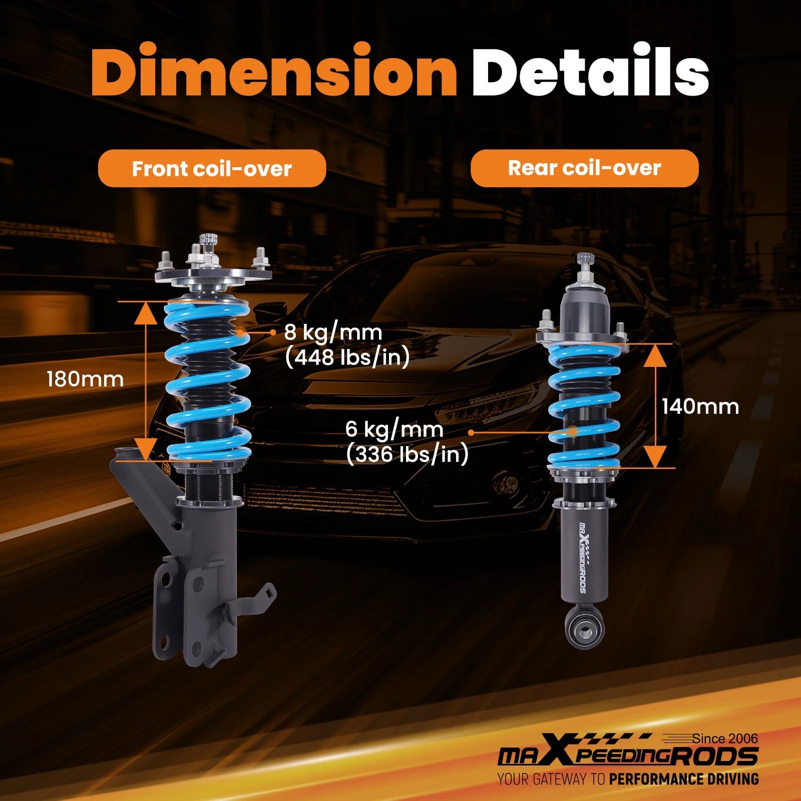 Coilovers for Honda Civic Si Hatchback (2001-2005)