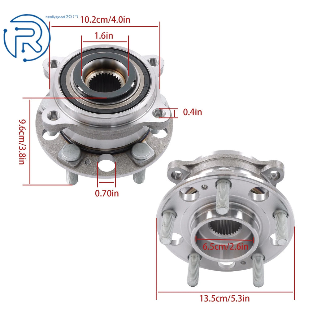 Set of 2 Front Wheel Bearing Hubs for Hyundai Santa Fe (2015–2018) Kia Sorento