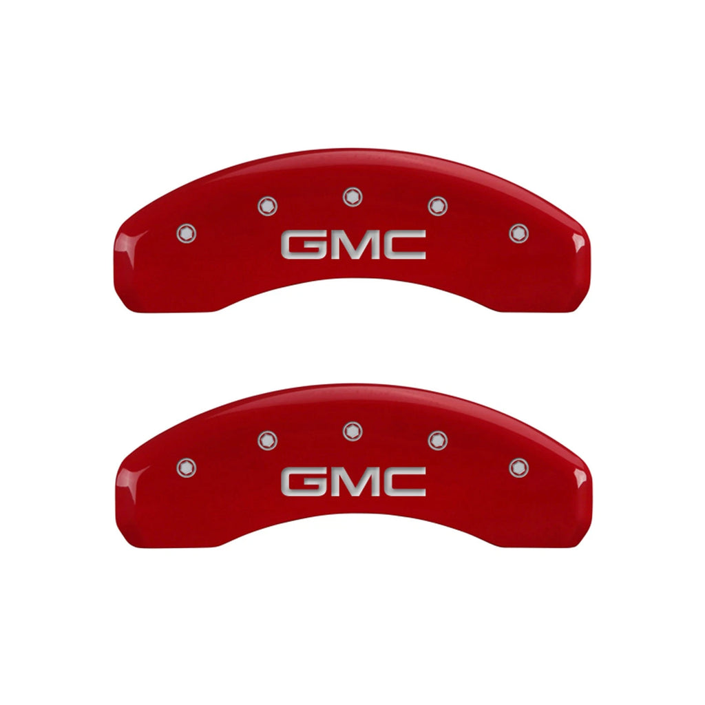 Red Front and Rear Caliper Covers for 2007-2010 GMC Sierra 2500HD MGP